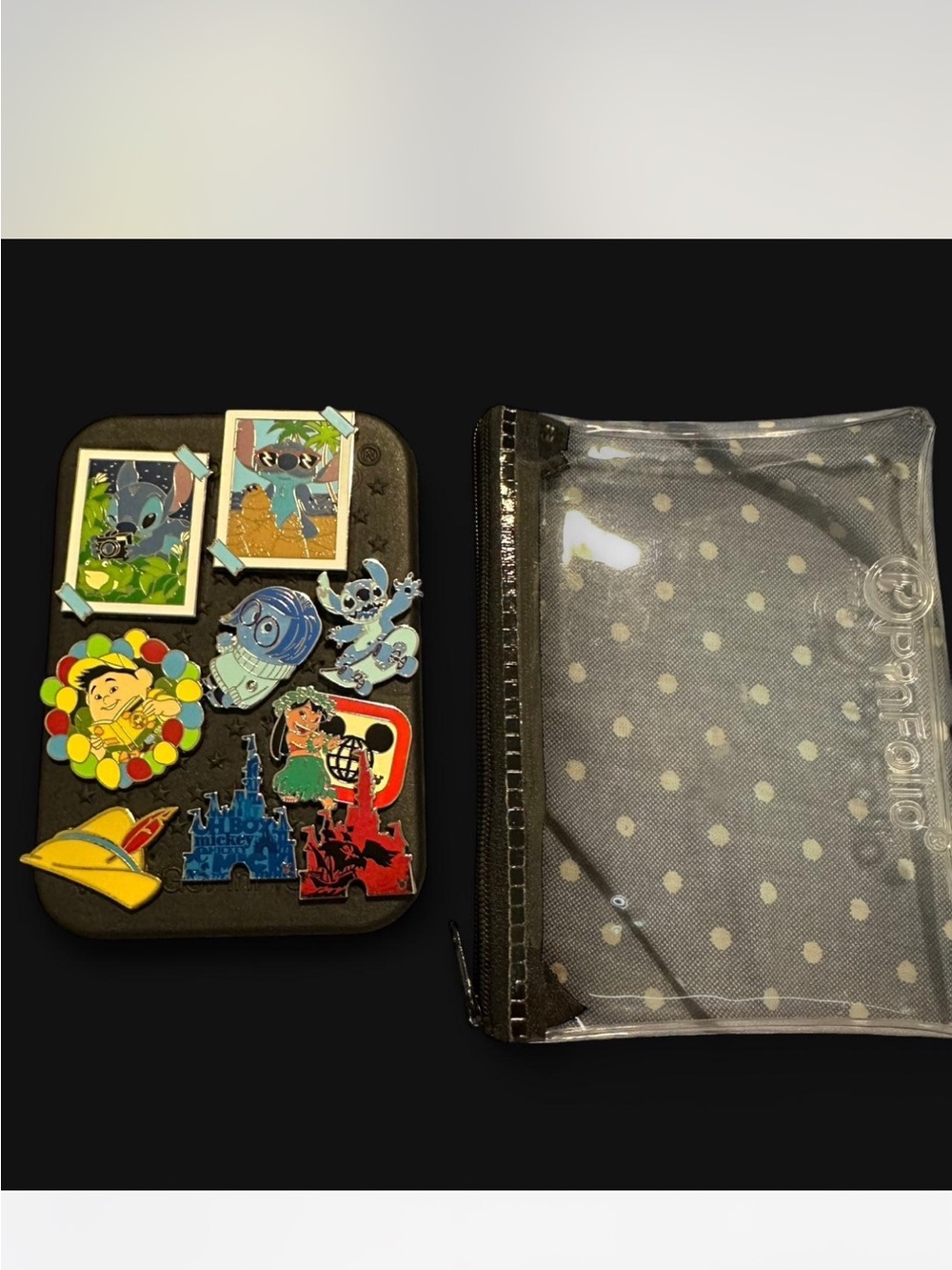 Disney pin collection with board, pouch and all pins included.